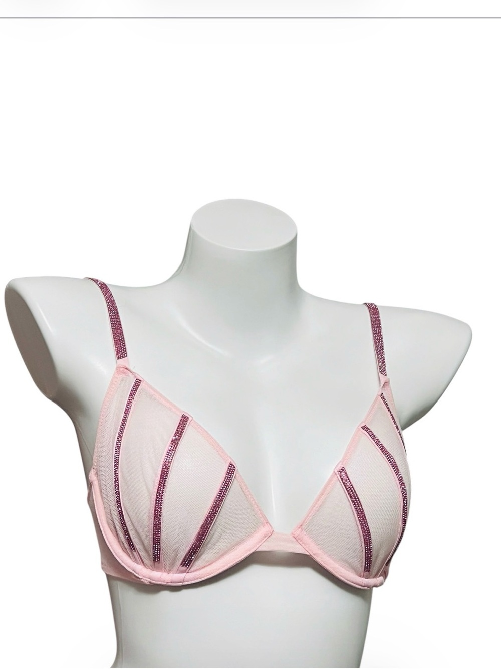 Victoria's Secret Very Sexy Shine Strap Mesh Demi Low Cut Bra in 32C is a stylis